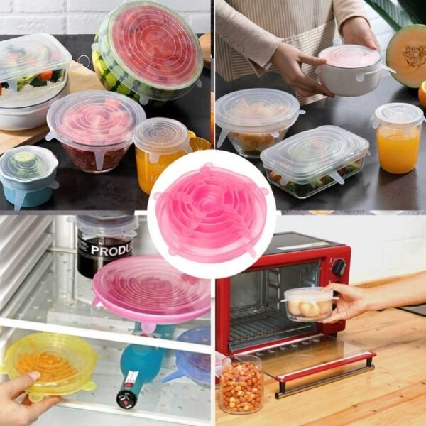 6pcs Silicon (Big) Food Cover Set - Image 7