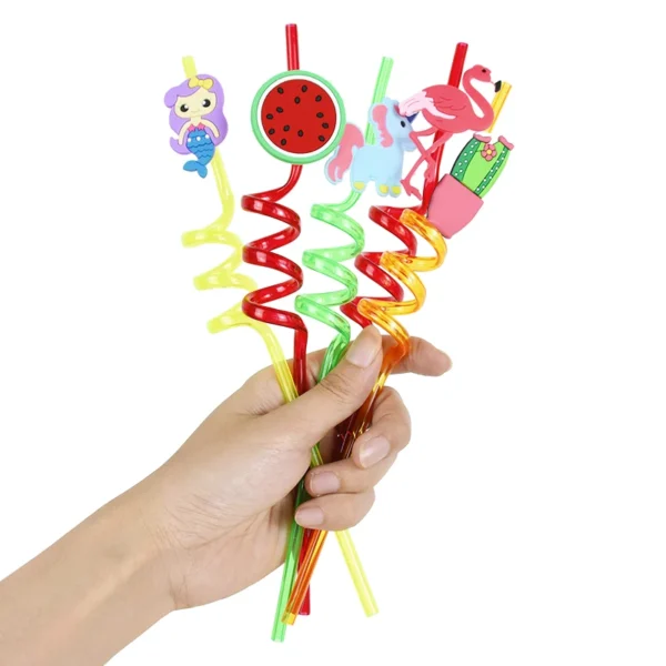 4Pcs Fruit Straw, Party Decoration Colorful Fruit Style Straw - Image 3
