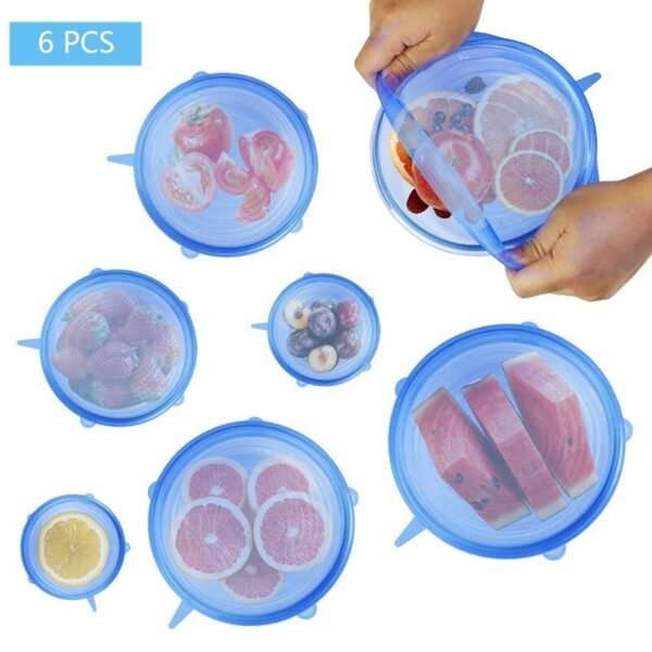 6pcs Silicon (Big) Food Cover Set - Image 2