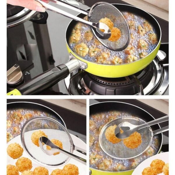 Stainless Steel Filter Spoon with Clip Food Kitchen Strainer - Image 3