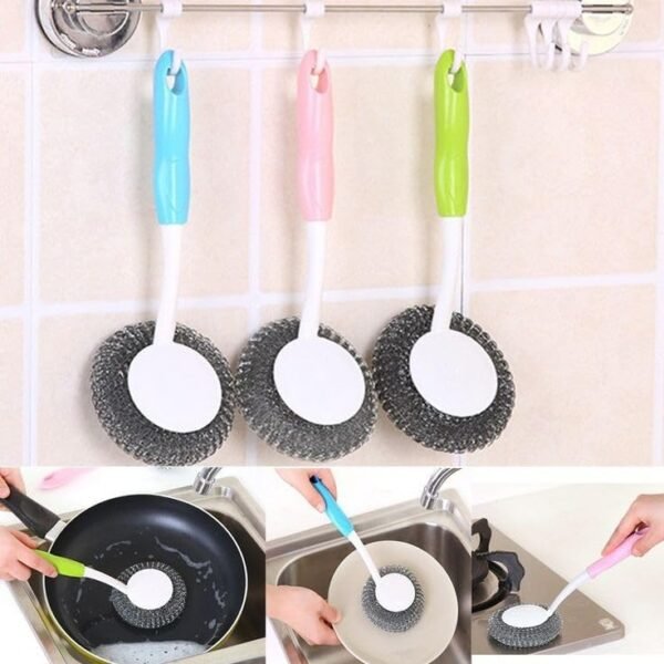 Steel Scrubber with Handle for Cleaning - Image 5