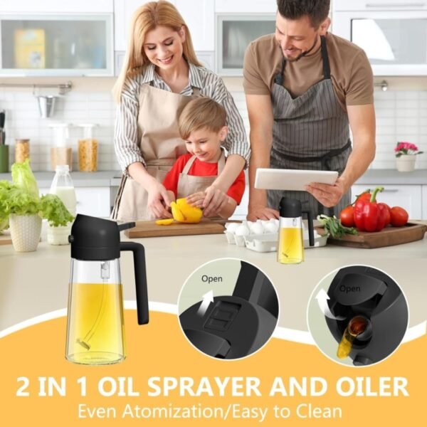 2 in 1 Oil Sprayer and Oil Dispenser Bottle 500ml - Image 4