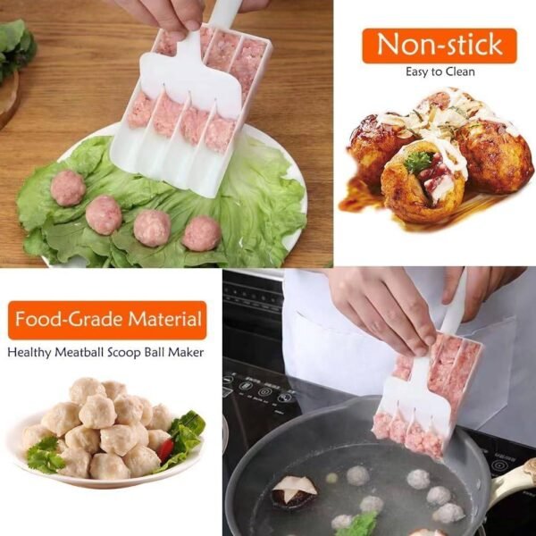 Meat Ball Scoop with Cutting Spade Ball Maker, None-Stick Meatball Maker Melon Ballers - Image 3