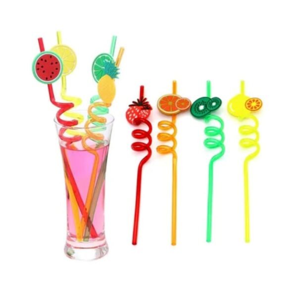 4Pcs Fruit Straw, Party Decoration Colorful Fruit Style Straw - Image 4