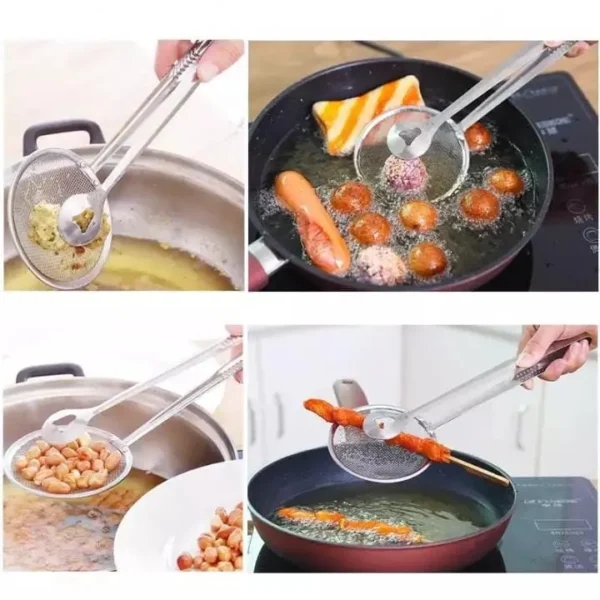 Stainless Steel Filter Spoon with Clip Food Kitchen Strainer - Image 6