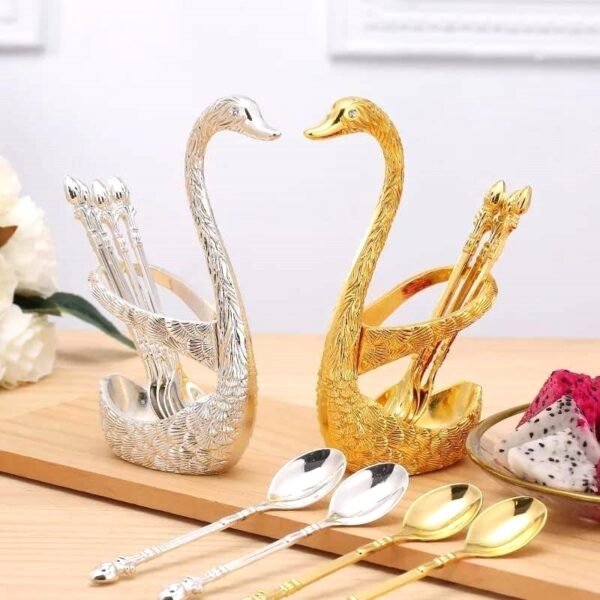 Cutlery Set Spoon Swan Holder - Image 2