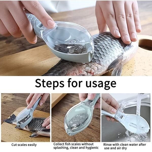 Plastic Fish Scales Remover Fast Cleaning Fish Skin Descaler With Cap - Image 2