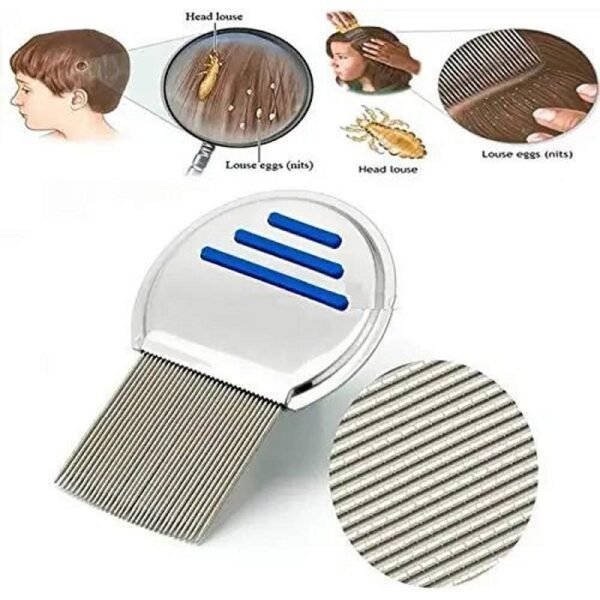 স্টেইনলেস স্টিলের উকুন অপসারণের চিরুনি, Stainless Steel Lice Removal Comb - Image 3