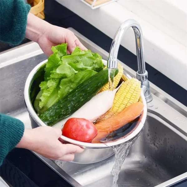 Stainless steel 3 in 1 vegetable cutter & drain basket - Image 6