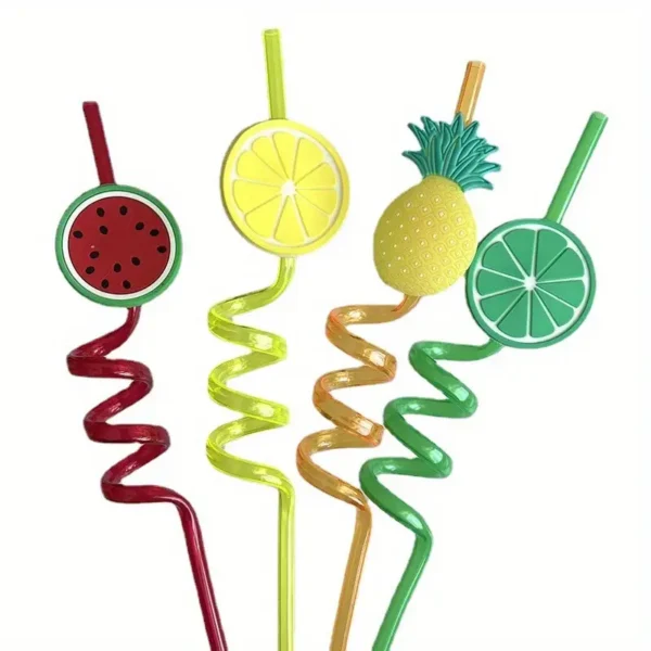 4Pcs Fruit Straw, Party Decoration Colorful Fruit Style Straw - Image 5