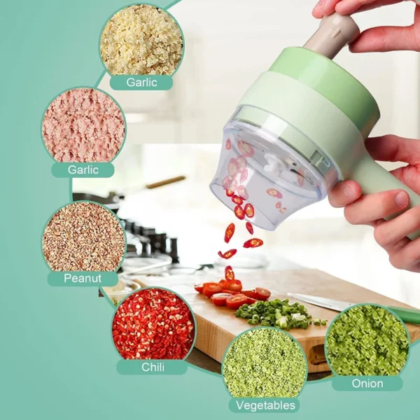 Gatling Food Chopper, Portable Electric Vegetable Cutter Set