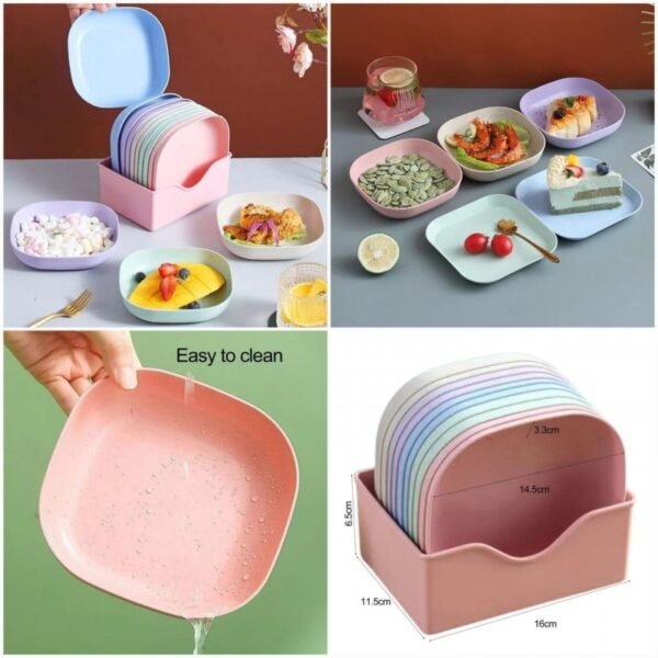 10pcs colourful plate with Free Fork set - Image 7