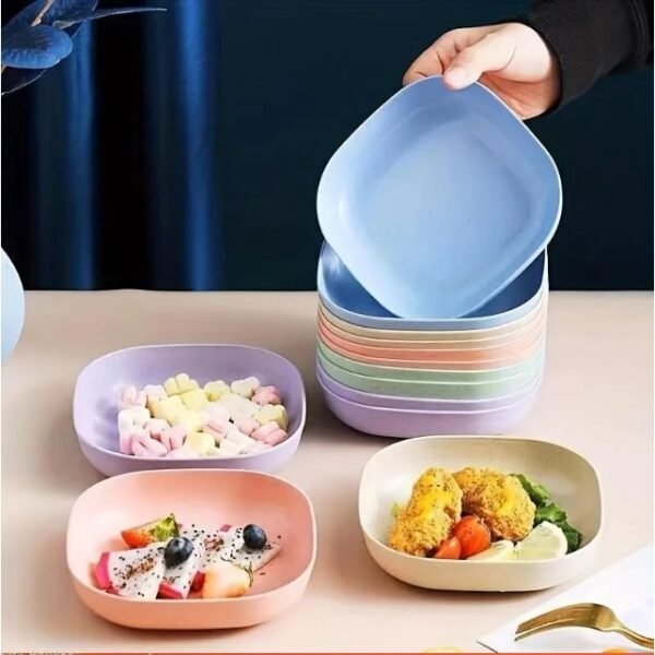 10pcs colourful plate with Free Fork set - Image 2