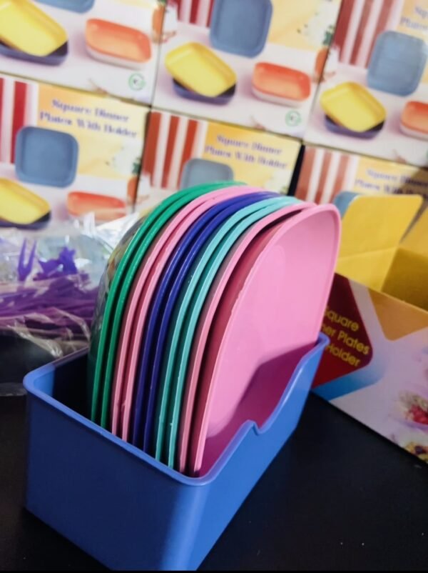 10pcs colourful plate with Free Fork set - Image 4