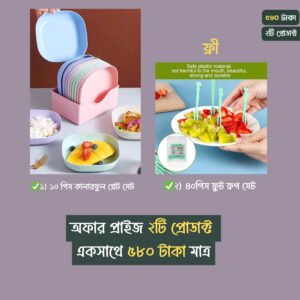 10pcs colourful plate with Free Fork set