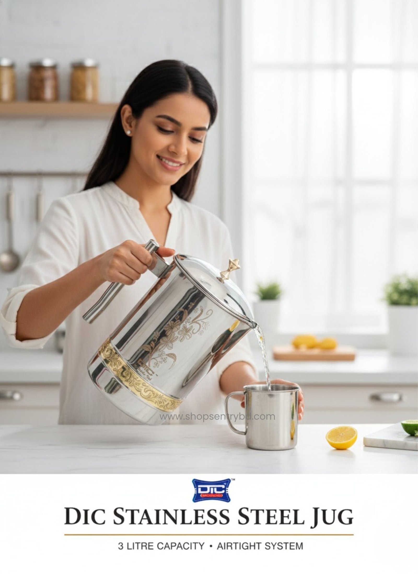 পিতলের ডিজাইন ৩ লিটার জগ - Image 5